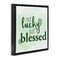 Stupell Industries Just Blessed Green Shamrocks Framed Floater Canvas Wall Art